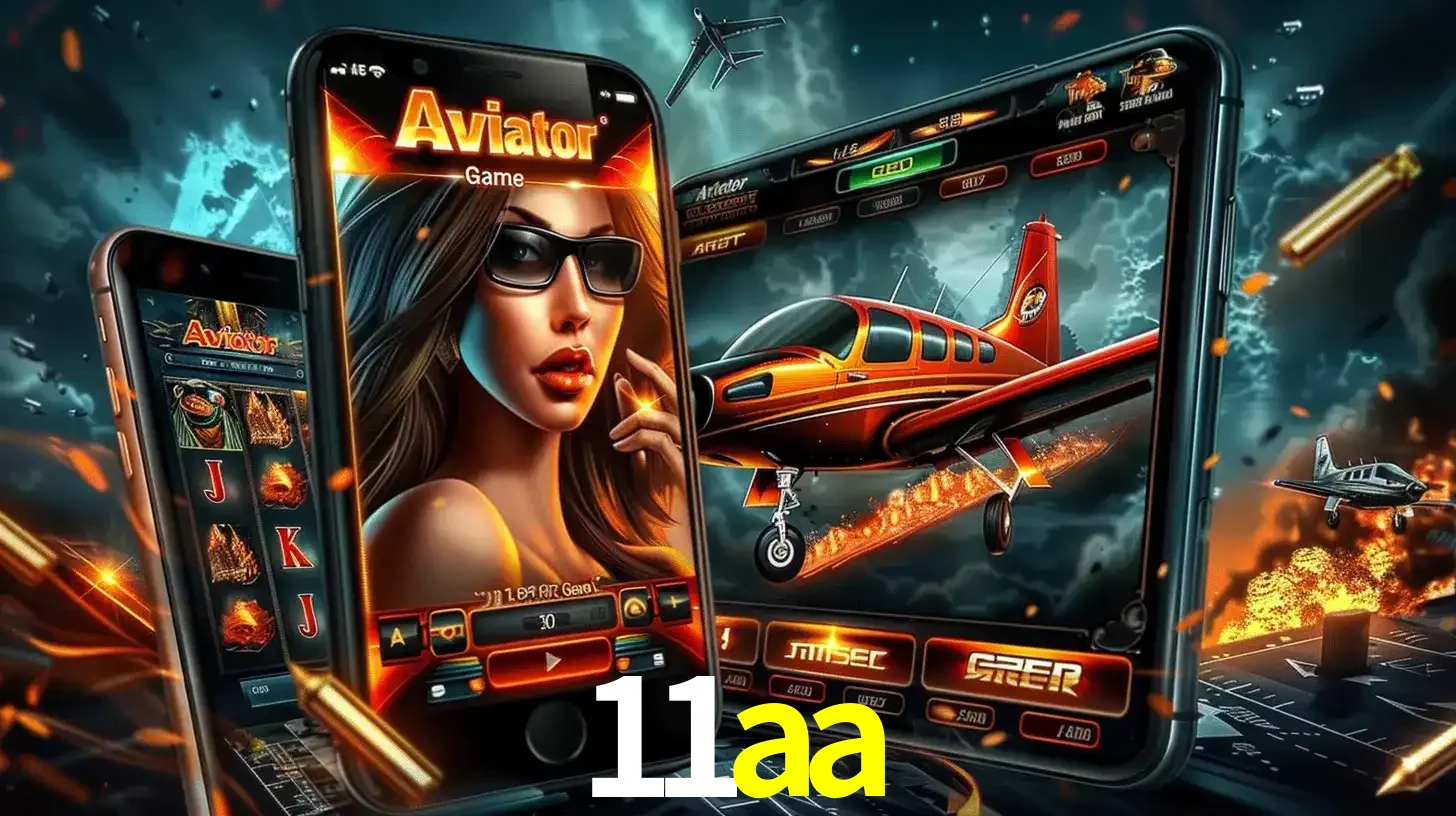 O popular jogo de apostas Aviator exibido em vários celulares e tablets, mostrando a interface emocionante e a ação de voo disponíveis para jogar agora no 11aa.
